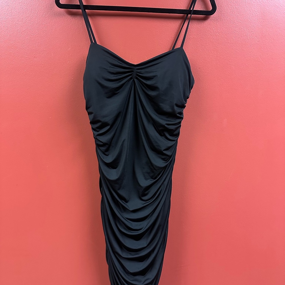 Express Black Ruched Dress